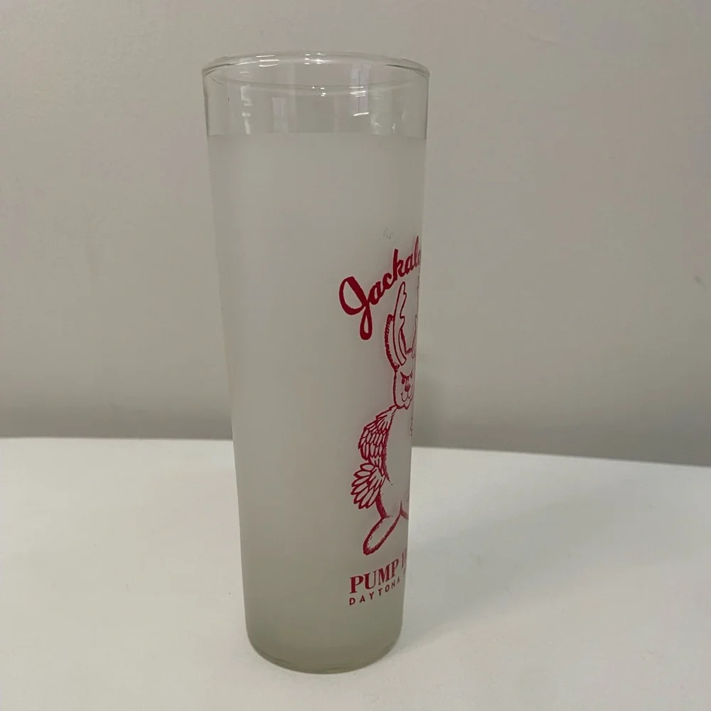 Jackalope Punch Pump House East Daytona Florida 7 Inch Drink Glass Frosted